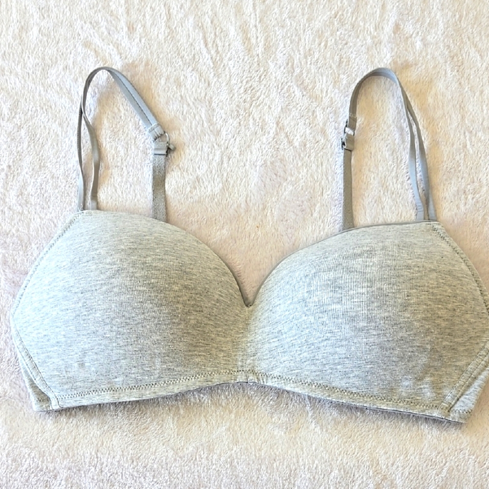 Aerie Gray Wireless Bra with Adjustable Straps